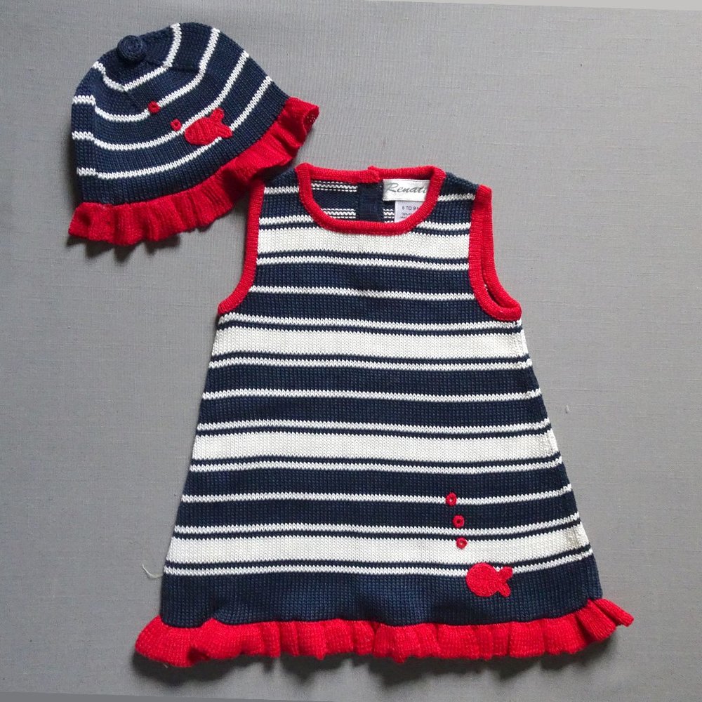 Girls Nautical Dress, Girls Sailor Dress, newborn
